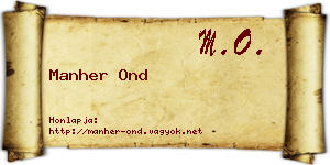 Manher Ond névjegykártya